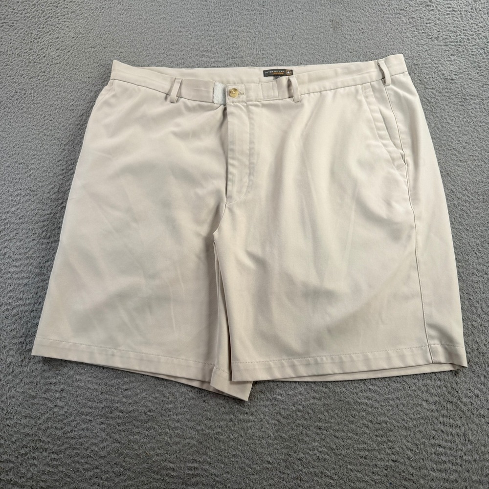Peter Millar Crown Sport EB82 Shorts Mens 40 Tan Khaki Performance READ**